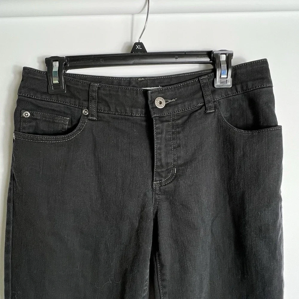 Chico's‎ Platinum Denim Ultimate Fit Bootcut Jeans Black Womens 0 Short 30 x 28